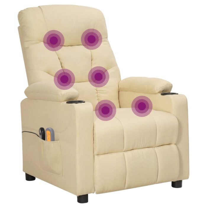 Fauteuil électrique de massage Crème Tissu – Image 7