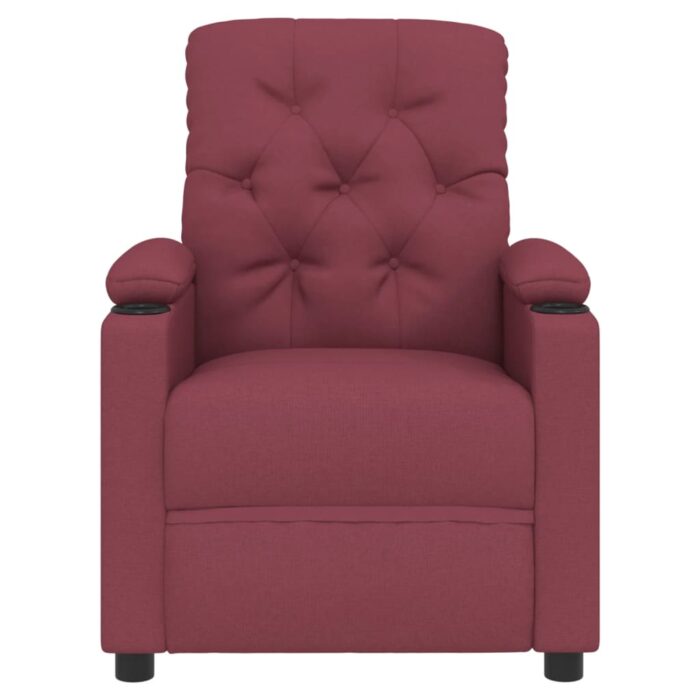 Fauteuil inclinable électrique Rouge bordeaux Tissu – Image 2