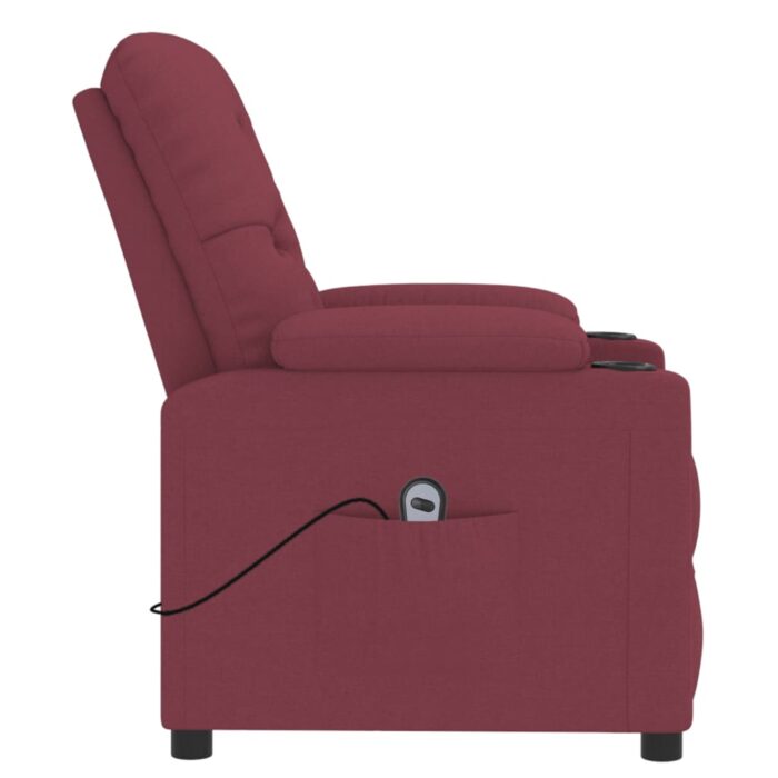 Fauteuil inclinable électrique Rouge bordeaux Tissu – Image 3