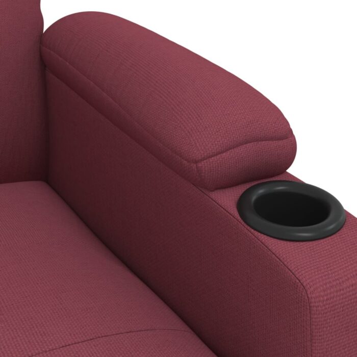 Fauteuil inclinable électrique Rouge bordeaux Tissu – Image 6