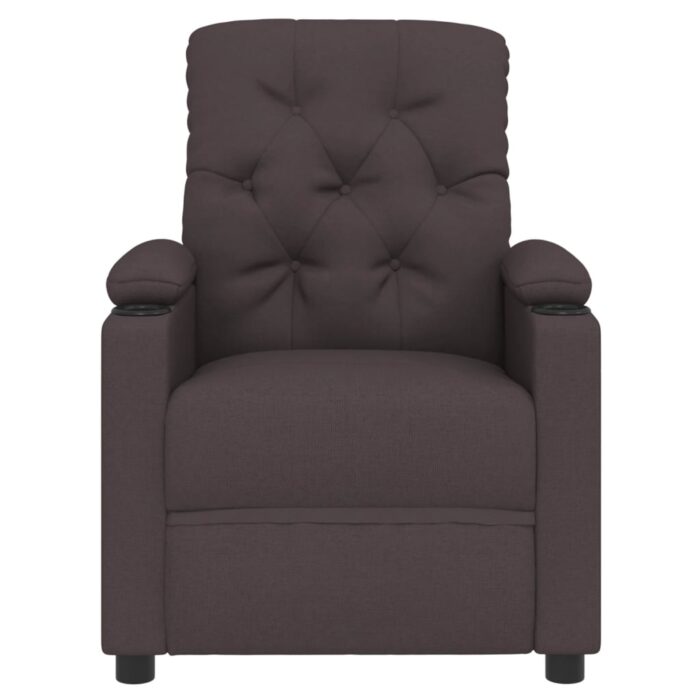 Fauteuil inclinable électrique Marron foncé Tissu – Image 2