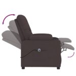 Fauteuil inclinable électrique Marron foncé Tissu – Image 5