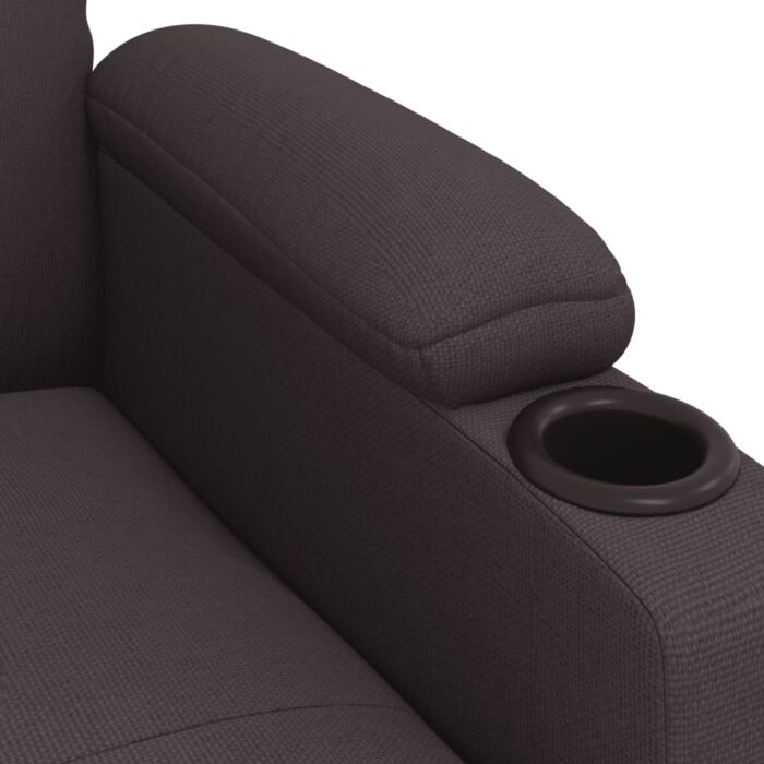 Fauteuil inclinable électrique Marron foncé Tissu – Image 6