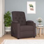 Fauteuil inclinable électrique Marron foncé Tissu