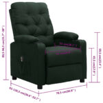 Fauteuil inclinable électrique Vert foncé Tissu – Image 10
