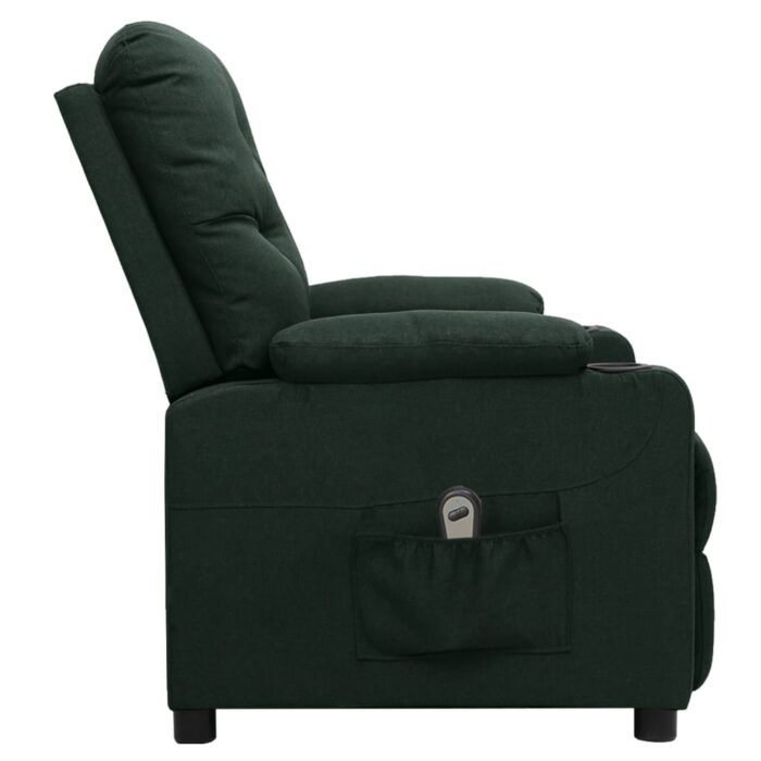 Fauteuil inclinable électrique Vert foncé Tissu – Image 3