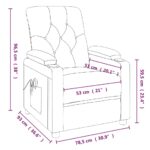 Fauteuil inclinable électrique Taupe Tissu – Image 10