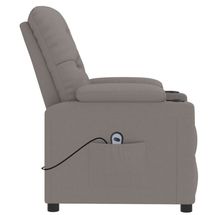 Fauteuil inclinable électrique Taupe Tissu – Image 3