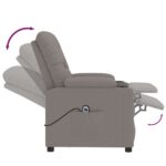Fauteuil inclinable électrique Taupe Tissu – Image 5