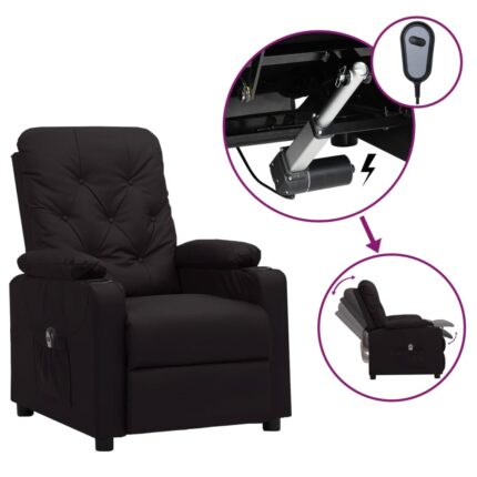 Fauteuil inclinable électrique Noir Similicuir