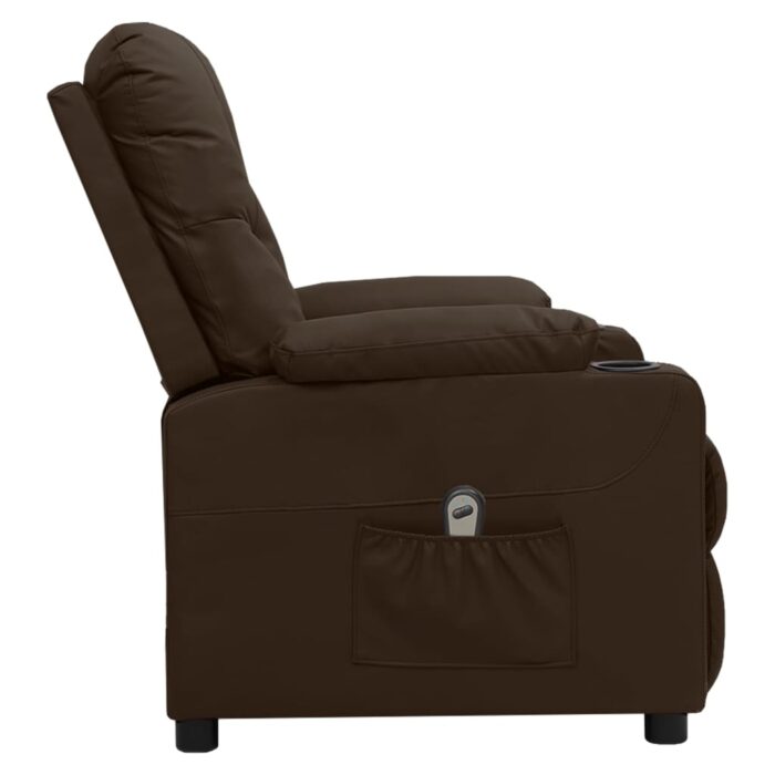 Fauteuil inclinable électrique Marron Similicuir – Image 3