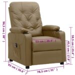 Fauteuil inclinable électrique Cappuccino Similicuir – Image 10