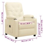 Fauteuil inclinable électrique Crème Similicuir – Image 10
