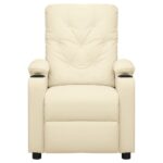 Fauteuil inclinable électrique Crème Similicuir – Image 2