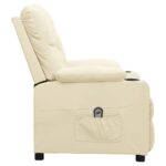 Fauteuil inclinable électrique Crème Similicuir – Image 3