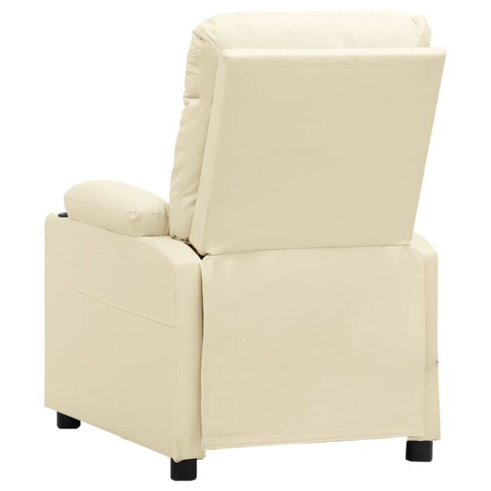 Fauteuil inclinable électrique Crème Similicuir – Image 4