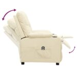 Fauteuil inclinable électrique Crème Similicuir – Image 5