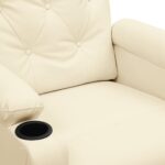 Fauteuil inclinable électrique Crème Similicuir – Image 6