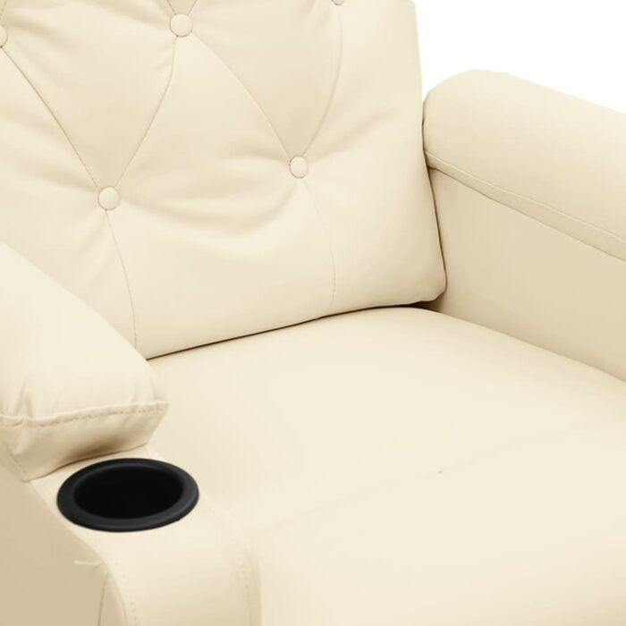 Fauteuil inclinable électrique Crème Similicuir – Image 6