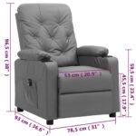 Fauteuil inclinable électrique Gris Similicuir – Image 10