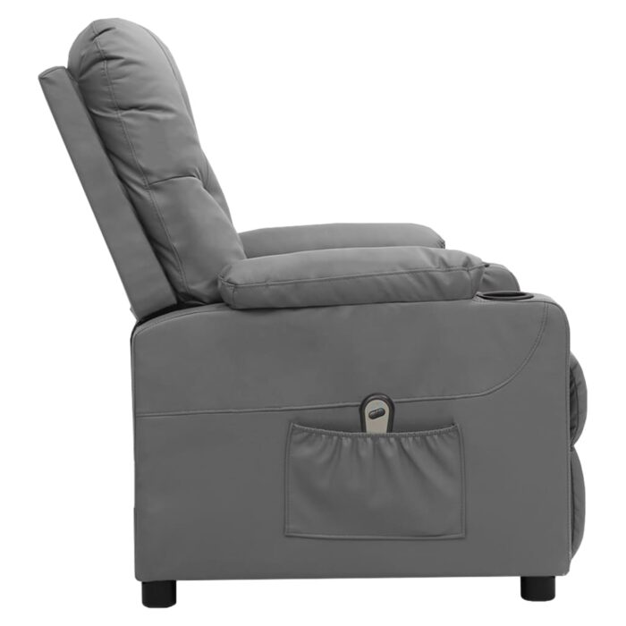Fauteuil inclinable électrique Gris Similicuir – Image 3