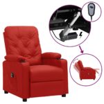 Fauteuil inclinable électrique Rouge bordeaux Similicuir