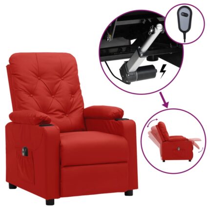 Fauteuil inclinable électrique Rouge bordeaux Similicuir