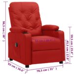 Fauteuil inclinable électrique Rouge bordeaux Similicuir – Image 11