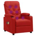 Fauteuil inclinable électrique Rouge bordeaux Similicuir – Image 6