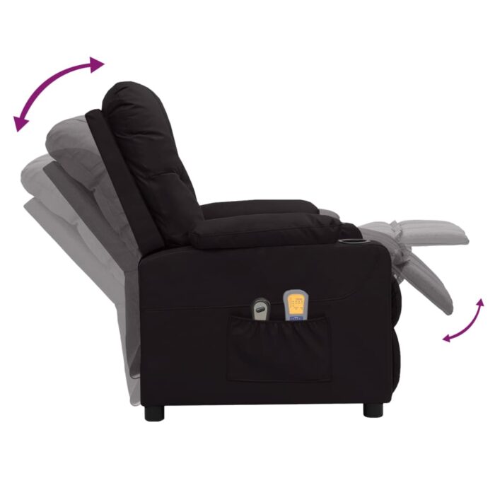 Fauteuil électrique de massage Noir Similicuir – Image 5