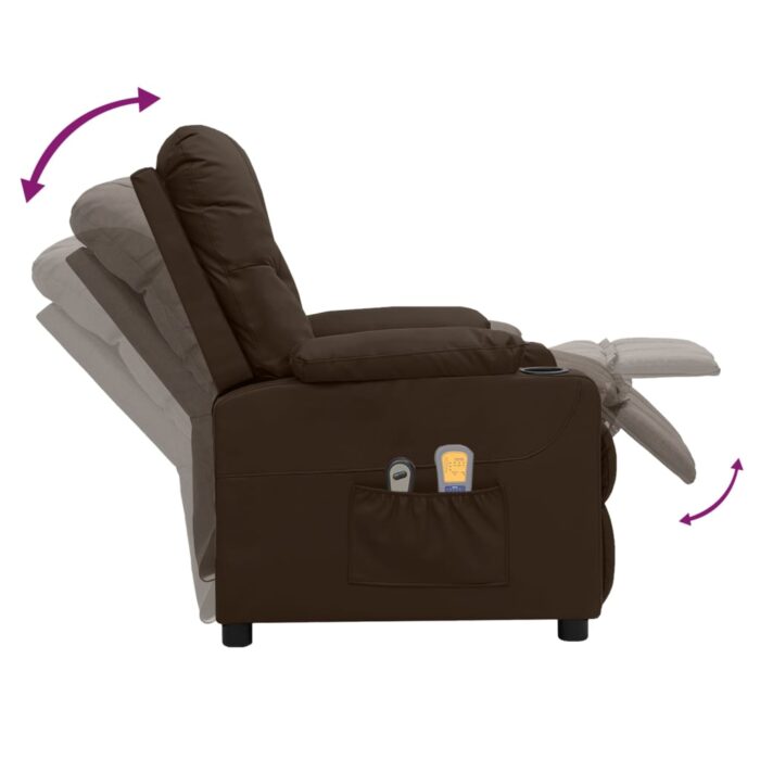 Fauteuil de massage électrique Marron Similicuir – Image 5