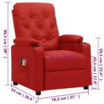 Fauteuil de massage électrique Rouge bordeaux Similicuir – Image 12