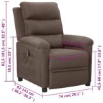 Fauteuil inclinable électrique Taupe Tissu – Image 11