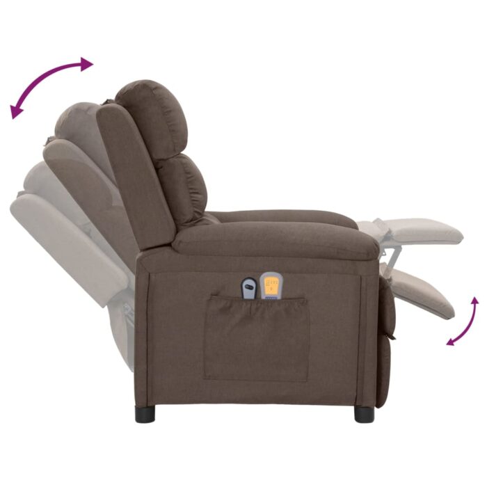 Fauteuil électrique de massage Taupe Tissu – Image 7