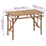 Table de jardin pliable 115x50x75 cm Bambou – Image 3