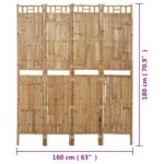 Cloison de séparation 4 panneaux Bambou 160x180 cm – Image 7