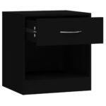 Tables de chevet 2 pcs avec tiroir Noir – Image 5