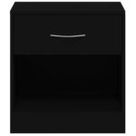 Tables de chevet 2 pcs avec tiroir Noir – Image 6