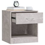 Tables de chevet 2 pcs avec tiroir Gris béton – Image 3