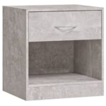 Tables de chevet 2 pcs avec tiroir Gris béton – Image 4