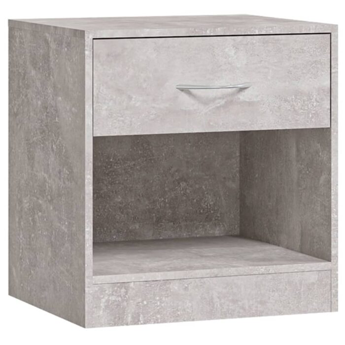 Tables de chevet 2 pcs avec tiroir Gris béton – Image 4