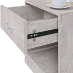 Tables de chevet 2 pcs avec tiroir Gris béton – Image 8