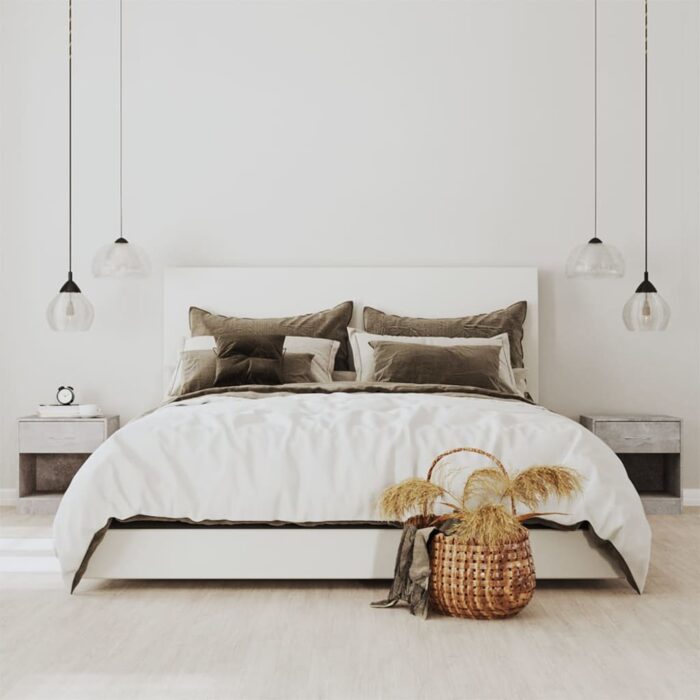 Tables de chevet 2 pcs avec tiroir Gris béton – Image 1