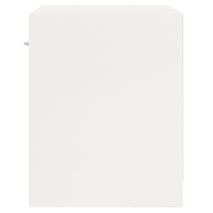 Tables de chevet 2 pcs avec tiroir Blanc brillant – Image 7