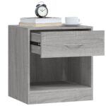 Tables de chevet 2 pcs avec tiroir Sonoma gris – Image 3