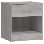 Tables de chevet 2 pcs avec tiroir Sonoma gris – Image 4