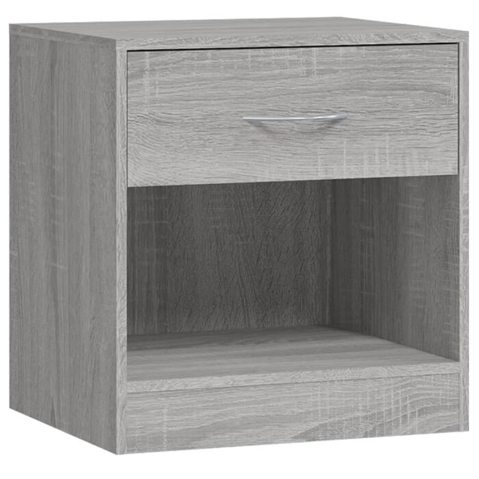 Tables de chevet 2 pcs avec tiroir Sonoma gris – Image 4