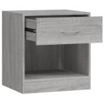 Tables de chevet 2 pcs avec tiroir Sonoma gris – Image 5