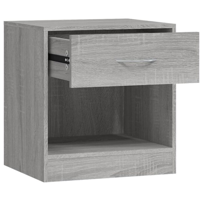 Tables de chevet 2 pcs avec tiroir Sonoma gris – Image 5