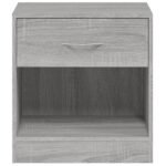 Tables de chevet 2 pcs avec tiroir Sonoma gris – Image 6